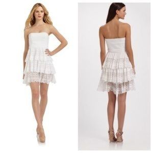 Cynthia Steffe White Tiered Eyelet Dress